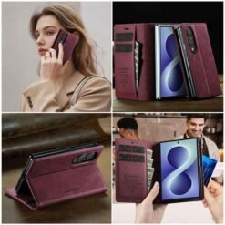 Galaxy Z Fold8 símaveski með RFID-vörn – rautt - Image 4