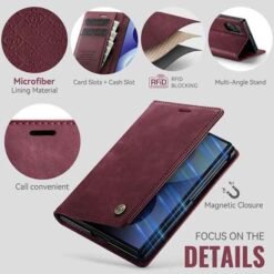 Galaxy Z Fold8 símaveski með RFID-vörn – rautt - Image 5