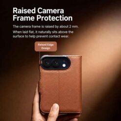 iPhone Duo QIALINO leður símaveski með kortahólfum– svart - Image 3