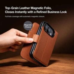 iPhone Duo QIALINO leður símaveski með kortahólfum– svart - Image 7