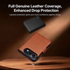 iPhone Duo QIALINO leður símaveski með kortahólfum– svart - Image 11