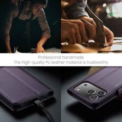 iPhone 17 Pro og 18 Pro fjólublátt símaveski með RFID vörn - Image 4