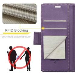 iPhone 17 Pro og 18 Pro fjólublátt símaveski með RFID vörn - Image 11