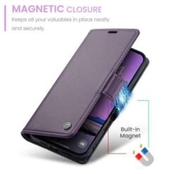 iPhone 17 Pro og 18 Pro fjólublátt símaveski með RFID vörn - Image 12