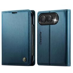 iPhone Duo símaveski með RFID-vörn – blátt