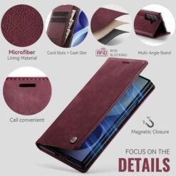 Galaxy Z Fold8 Ultra símaveski með RFID-vörn – rautt - Image 5