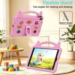 iPad 10.2" / iPad Pro 10.5" höggþolið hulstur með standi - bleikt - Image 3