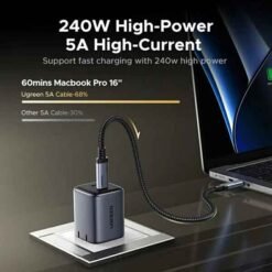 UGREEN USB-C í USB-C hleðslusnúra 1 m – 240W - Image 3